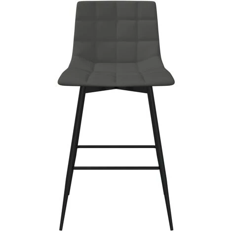 Tabouret De Bar Gris Foncé Velours VidaXL 5 Tabouret De Bar Gris Foncé Velours VidaXL – Image 3