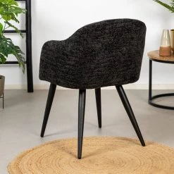 DIMEHOUSE Hanna Chaise Salle à Manger Industrielle Noir Velours - Noir 9 DIMEHOUSE Hanna Chaise Salle à Manger Industrielle Noir Velours - Noir -banc et tabouret Soldes Boutique 59686405 3