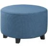 LYCXAMES Housses De Pouf Extensibles Housses De Pouf Rondes Housses De Repose-Pieds Amovibles Housses De Protection Pour Pouf De Rangement Pour Salon (Dusty Blue, Moyen) -banc et tabouret Soldes Boutique 59789045 1