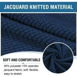 LYCXAMES Housses De Pouf Extensibles Housses De Pouf Rondes Housses De Repose-Pieds Amovibles Housses De Protection Pour Pouf De Rangement Pour Salon (Navy, Grande) -banc et tabouret Soldes Boutique 59789050 4