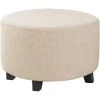 LYCXAMES Housses De Pouf Extensibles Housses De Pouf Rondes Housses De Repose-Pieds Amovibles Housses De Protection Pour Pouf De Rangement Pour Salon (Natural, Grande) -banc et tabouret Soldes Boutique 59789183 1