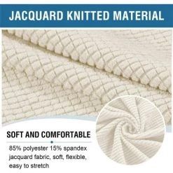 LYCXAMES Housses De Pouf Extensibles Housses De Pouf Rondes Housses De Repose-Pieds Amovibles Housses De Protection Pour Pouf De Rangement Pour Salon (Natural, Grande) -banc et tabouret Soldes Boutique 59789183 4