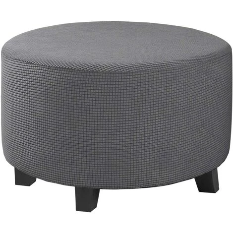 LYCXAMES Housses De Pouf Extensibles Housses De Pouf Rondes Housses De Repose-Pieds Amovibles Housses De Protection Pour Pouf De Rangement Pour Salon (Gray, Grande) 3 LYCXAMES Housses De Pouf Extensibles Housses De Pouf Rondes Housses De Repose-Pieds Amovibles Housses De Protection Pour Pouf De Rangement Pour Salon (Gray, Grande)