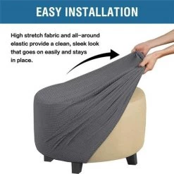 LYCXAMES Housses De Pouf Extensibles Housses De Pouf Rondes Housses De Repose-Pieds Amovibles Housses De Protection Pour Pouf De Rangement Pour Salon (Gray, Grande) 10 LYCXAMES Housses De Pouf Extensibles Housses De Pouf Rondes Housses De Repose-Pieds Amovibles Housses De Protection Pour Pouf De Rangement Pour Salon (Gray, Grande) -banc et tabouret Soldes Boutique 59789185 4
