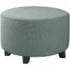 LYCXAMES Housses De Pouf Extensibles Housses De Pouf Rondes Housses De Repose-Pieds Amovibles Housses De Protection Pour Pouf De Rangement Pour Salon (Sage, Moyen) -banc et tabouret Soldes Boutique 59789260 1
