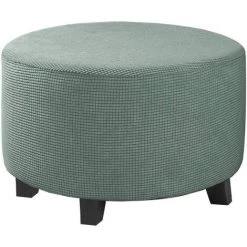 LYCXAMES Housses De Pouf Extensibles Housses De Pouf Rondes Housses De Repose-Pieds Amovibles Housses De Protection Pour Pouf De Rangement Pour Salon (Sage, Moyen)