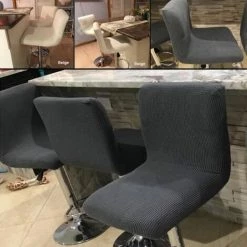 Housse De Tabouret De Bar Couleur De Noir 2 Pièces FUIENKO -banc et tabouret Soldes Boutique 59801428 3