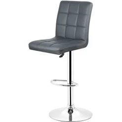 OOBEST Tabouret De Bar, Lot De 4, Chaise, Hauteur Réglable, Revêtement En PU, Rotatif Sur 360°, Avec Dossier Et Repose-Pieds, Piètement Chromé, Gris -banc et tabouret Soldes Boutique 5980775 4