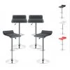 OOBEST Tabouret De Bar Lot De 4 Design En Cuir Simili Et Métal Chromé, Haute Réglable, Noir 1 OOBEST Tabouret De Bar Lot De 4 Design En Cuir Simili Et Métal Chromé, Haute Réglable, Noir -banc et tabouret Soldes Boutique 5981392 1