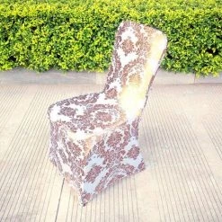 TINOR Mariage Housse De Chaise Universel Extensible Chaise Slipover Pour La Salle à Manger, Hôtel | 45 * 45 * 90 Cm |Argent,Or (Or) -banc et tabouret Soldes Boutique 59826547 5