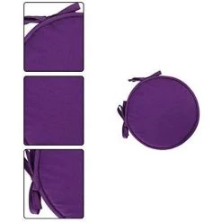 TINOR Lot De 4 Coussin Rond Galette De Chaise Ronde Pour Table Et Chaise De Salle à Manger Avec Cordon De Serrage 38cm -banc et tabouret Soldes Boutique 59826566 4