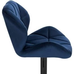 WOLTU Lot De 4 Tabourets De Bar. Siège En Velours Avec Dossier. Pieds En Métal. Hauteur Réglable. Bleu -banc et tabouret Soldes Boutique 59890474 4