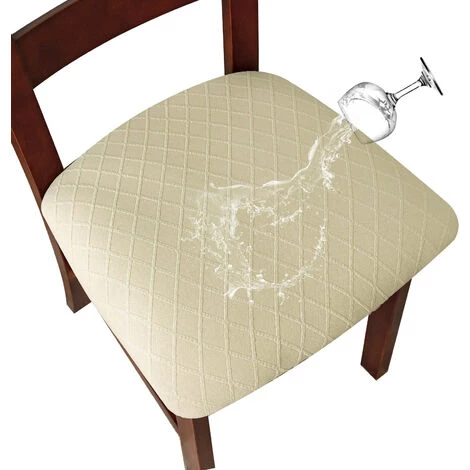 PERLE RARE Housse De Chaises Pour Salle à Manger 4 Pièces Universel Housse Extensible Élastique Amovible Pour Décoration Mariage Réunion Noël Etc (Beige, 4) 4 PERLE RARE Housse De Chaises Pour Salle à Manger 4 Pièces Universel Housse Extensible Élastique Amovible Pour Décoration Mariage Réunion Noël Etc (Beige, 4) – Image 2