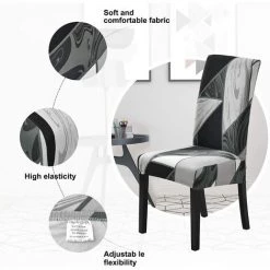AOUGO Housse De Chaise De Salle à Manger élastique 6 Pièces Housse De Chaise Universelle Imprimée Housse De Chaise Antidérapante Pour Restaurant D'hôtel à La Maison - Colorant D'encre Liuyun 9 AOUGO Housse De Chaise De Salle à Manger élastique 6 Pièces Housse De Chaise Universelle Imprimée Housse De Chaise Antidérapante Pour Restaurant D'hôtel à La Maison - Colorant D'encre Liuyun -banc et tabouret Soldes Boutique 59990893 3