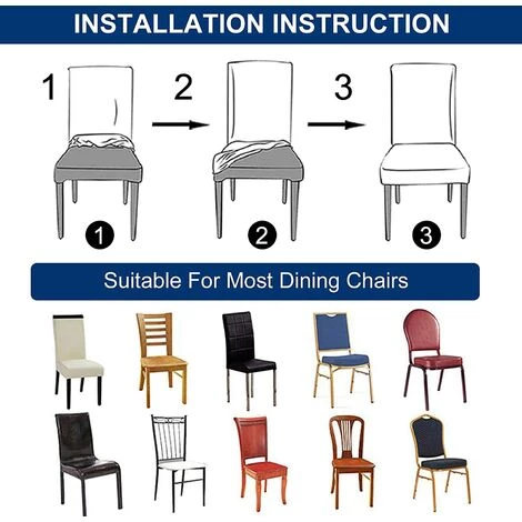 AOUGO Housse De Chaise De Salle à Manger élastique 6 Pièces Housse De Chaise Universelle Imprimée Housse De Chaise Antidérapante Pour Restaurant D'hôtel à La Maison - Colorant D'encre Liuyun 6 AOUGO Housse De Chaise De Salle à Manger élastique 6 Pièces Housse De Chaise Universelle Imprimée Housse De Chaise Antidérapante Pour Restaurant D'hôtel à La Maison - Colorant D'encre Liuyun – Image 4