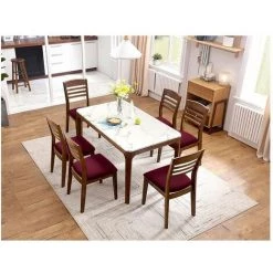 BENOBBY KIDS Lot De 6 Housses De Siège De Chaise En Jacquard Extensible, Housses De Coussin De Siège De Chaise De Salle à Manger Anti-poussière Amovibles Et Lavables (6, Rouge),11 -banc et tabouret Soldes Boutique 59993966 5