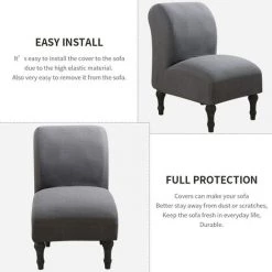 FLYME Housse De Canapé Sans Accoudoirs En Jacquard Extensible Jacquard Moderne -banc et tabouret Soldes Boutique 60010993 3