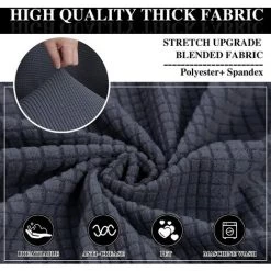 TRIOMPHE 1 Pièce Housse De Canapé Avec Accoudoirs Jacquard Extensible, Housse De Fauteuil Protecteur Canapé Revêtement De Canapé Salon Décor (1 Place, Gris)T-Audace -banc et tabouret Soldes Boutique 60186746 3