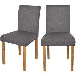 RENDEZ VOUS DéCO Chaise Havane En Tissu Gris Foncé (lot De 2) - Gris