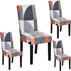PERLE RARE Housses De Chaise De Salle à Manger,Moderne Élastique Couverture De Chaise Durable Housse Chaise Extensible Pour Décoration De Mariage,Hôtel,Restaurant