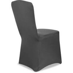 DEUBA 4x Housses De Chaise élégantes Couvre-chaises Revêtement Siège Événement Fête Anthracite -banc et tabouret Soldes Boutique 60274538 3