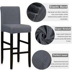 WINBO Housses De Chaise Réutilisables Pour Tabouret De Bar, Lot De 2, Gris -banc et tabouret Soldes Boutique 60289641 3