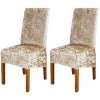 WINBO Housse De Chaise Extensible En Velours écrasé 4 Pièces, Doré 2 WINBO Housse De Chaise Extensible En Velours écrasé 4 Pièces, Doré -banc et tabouret Soldes Boutique 60289647 1