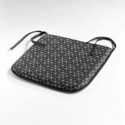 1001KDO POUR LA MAISON Coussin Galette De Chaise Optic Noir