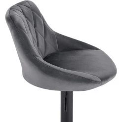 WOLTU 4 X Tabourets De Bar. Siège Bien Rembourré En Velours . Hauteur Réglable Pieds En Métal. Gris Foncé -banc et tabouret Soldes Boutique 60362421 4