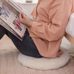 MERKMAK Galette De Chaise Fourrure Artificielle Eponge A Memoire Doux Et Confortable Amovible 40 X 40 Cm -banc et tabouret Soldes Boutique 60370857 5