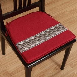 FLYME Classique Repas Coussins De Chaise Coussin,Épaissir Patio Coussin D'assise Lavable Intérieur Extérieur Aliments Décor à La Maison Respirant Farcies Galette De Chaise Vin Rouge 40x40cm(16x16inch)