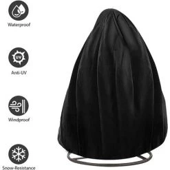 CSPARKV Housse De Chaise Couverture 115*190CM Imperméable De Chaise Suspendue De Jardin De Patio Extérieur（noir) -banc et tabouret Soldes Boutique 60572774 4
