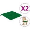 INLIFE Coussins De Chaise 2 Pcs Vert 40x40x7 Cm Tissu 2 INLIFE Coussins De Chaise 2 Pcs Vert 40x40x7 Cm Tissu -banc et tabouret Soldes Boutique 60599641 1