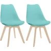 THINIA HOME Pack 2 Chaises De Salle à Manger De Style Nordique Daria 83x55x48cm Mince Maison - Turquoise -banc et tabouret Soldes Boutique 60669356 1