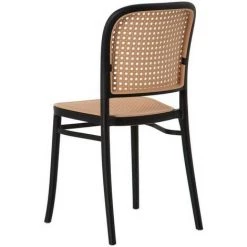 FURNMOD DESIGN YOUR SPACE Chaise Moulin Vintage En Rotin Synthétique | Noir - Noir -banc et tabouret Soldes Boutique 60737003 3