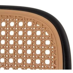 FURNMOD DESIGN YOUR SPACE Chaise Moulin Vintage En Rotin Synthétique | Noir - Noir -banc et tabouret Soldes Boutique 60737003 4