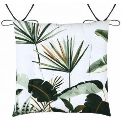 LOVELY CASA Lot De 4 Galettes De Chaise 16 Points 38x38 Topiary Coton - Vert