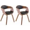 CLP Lot De 2 Chaises Retro Kingston En Similicuir Noyer/noir 2 CLP Lot De 2 Chaises Retro Kingston En Similicuir Noyer/noir -banc et tabouret Soldes Boutique 60790255 1