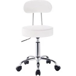 NOVA Tabouret Pivotant De Chaise De Bureau Avec Dossier élevé En Différentes Couleurs Couleur : BLANCHE 9 NOVA Tabouret Pivotant De Chaise De Bureau Avec Dossier élevé En Différentes Couleurs Couleur : BLANCHE -banc et tabouret Soldes Boutique 60805951 4