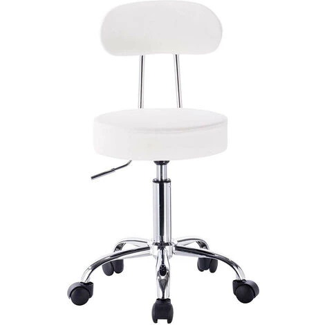 NOVA Tabouret Pivotant De Chaise De Bureau Avec Dossier élevé En Différentes Couleurs Couleur : BLANCHE 6 NOVA Tabouret Pivotant De Chaise De Bureau Avec Dossier élevé En Différentes Couleurs Couleur : BLANCHE – Image 4
