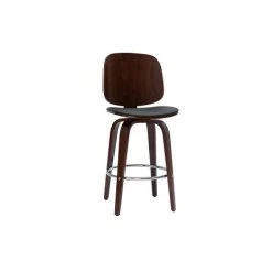 MILIBOO Tabourets De Bar Design Pivotants Noirs Et Noyer H66 Cm (lot De 2) BECK - Noyer / Noir -banc et tabouret Soldes Boutique 60869757 3