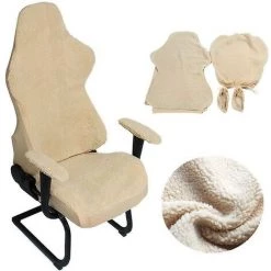 Fei Yu 4Pcs / Set Coussinets D'accoudoir De Chaise élastique + Housse De Chaise Chaude En Laine D'agneau Housse De Chaise D'ordinateur Pour Housse De Bureau Pour Fauteuil De Jeu -banc et tabouret Soldes Boutique 60910764 3