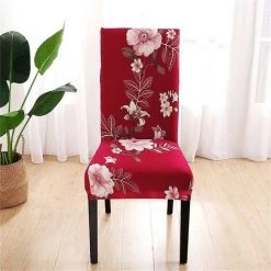 Kueatily Housse De Chaise Spandex Stretch Home Dining élastique Imprimé Floral Housses Multifonctionnelles Spandex Tissu élastique Taille Universelle