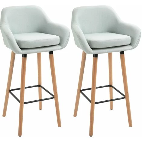 HOMCOM Tabourets De Bar Design Scandinave - Lot De 2 Tabourets De Bar Grand Confort Avec Repose-pieds Et Accoudoirs - Bois De Hêtre Lin Bleu Grisé - Bleu 3 HOMCOM Tabourets De Bar Design Scandinave - Lot De 2 Tabourets De Bar Grand Confort Avec Repose-pieds Et Accoudoirs - Bois De Hêtre Lin Bleu Grisé - Bleu
