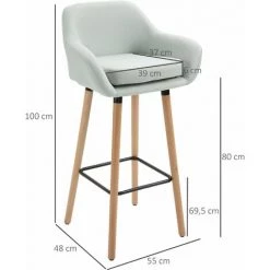 HOMCOM Tabourets De Bar Design Scandinave - Lot De 2 Tabourets De Bar Grand Confort Avec Repose-pieds Et Accoudoirs - Bois De Hêtre Lin Bleu Grisé - Bleu 9 HOMCOM Tabourets De Bar Design Scandinave - Lot De 2 Tabourets De Bar Grand Confort Avec Repose-pieds Et Accoudoirs - Bois De Hêtre Lin Bleu Grisé - Bleu -banc et tabouret Soldes Boutique 60940571 3