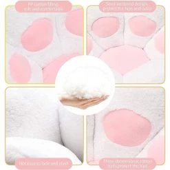 EINEMGELD Joli Coussin, Canapé Paresseux Canapé Paresseux Griffe De Chat, Coussin De Chaise De Bureau, Tapis De Sol, Coussin De Chaise De Bureau Griffe D'ours, Convient Pour Salle à Manger, Chambre, Chaise De Bureau Ou Canapé (blanc) -banc et tabouret Soldes Boutique 61084156 4