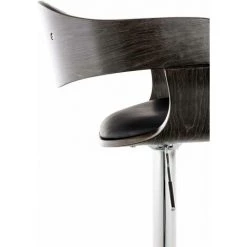 NOVA Bar Pivotante Tabouret De Rétros En Cuir écologique Et Bois Réglable Diverses Couleurs Couleur : Noir Et Gris -banc et tabouret Soldes Boutique 61089770 5