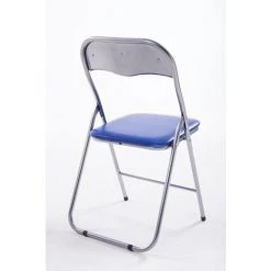 NOVA Élégant Chaise De Visiteur Pliant Dans Une Chaise En Cuir écologique Bureau Moderne Diverses Couleurs Couleur : Bleu Et Argent -banc et tabouret Soldes Boutique 61090642 4