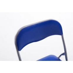 NOVA Élégant Chaise De Visiteur Pliant Dans Une Chaise En Cuir écologique Bureau Moderne Diverses Couleurs Couleur : Bleu Et Argent -banc et tabouret Soldes Boutique 61090642 5