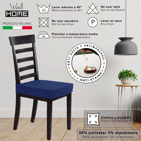 WELLHOME Ensemble De 2 Couvertures De Chaise Sans Sauvegarde Anti-alba Bleue 4 WELLHOME Ensemble De 2 Couvertures De Chaise Sans Sauvegarde Anti-alba Bleue – Image 2